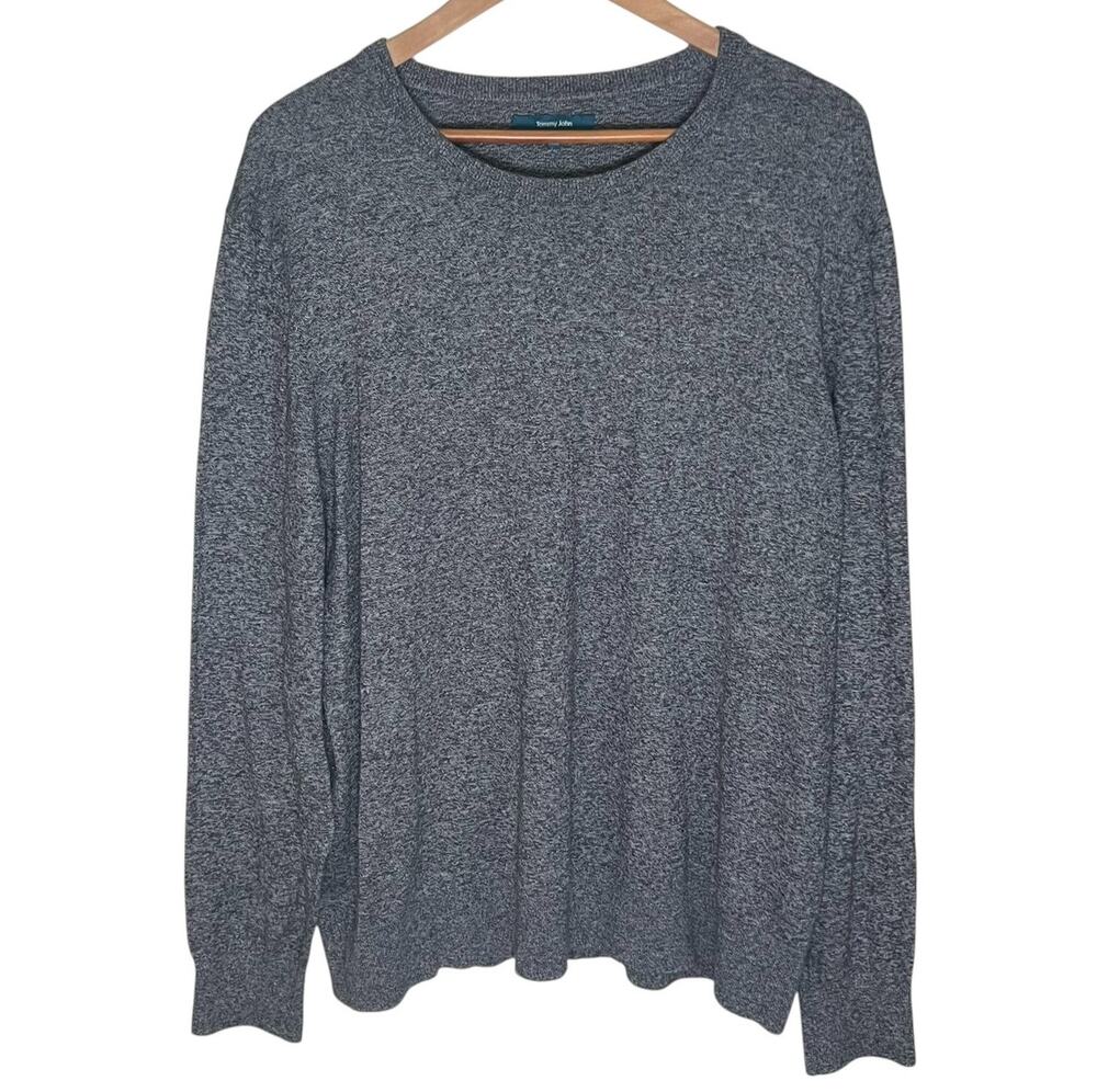 Tommy John Men's XL Sweater Dark Gray Cotton Blend Second Skin Long Sleeve
